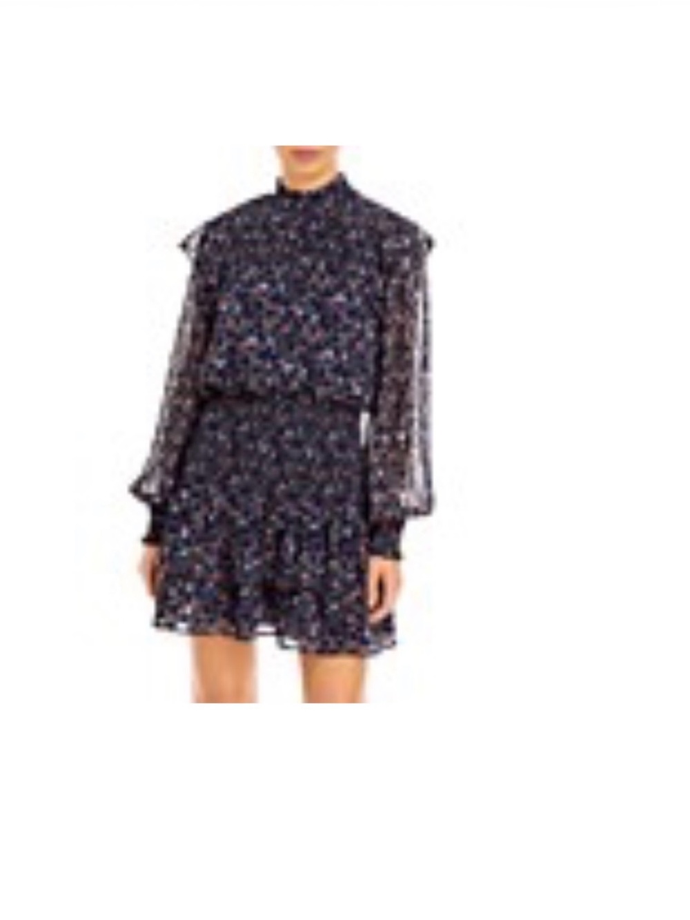 New with tags! Endless Rose Navy Floral High-Neck Long-Sleeve Mini Dress